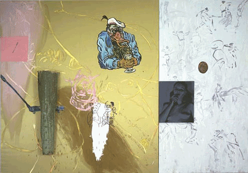 B.A.M.F.V. 101" by 145". oil/canvas, satin. 1983