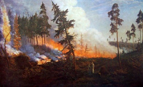 Винцас Дмахаускас. Пожар в лесу 1850 г.
