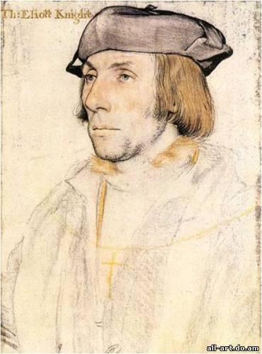 6. Г. Гольбейн. Портрет Томаса Элиота. Около 1530. Рисунок