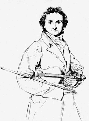Энгр Ж. О. Д. Портрет Н. Паганини. 1819. Рисунок графитным карандашом. Лувр, Париж.