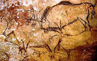 Бизоны. Пещера Niaux, Пиренеи (эпоха Мадлен)